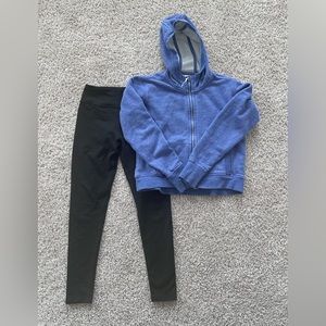 Athleta/Zella Girls Full-zip Hoodie & Legging Athletic Set